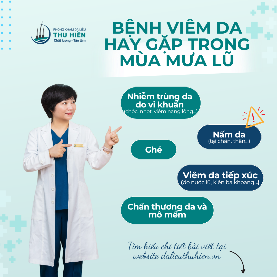 CẨN TRỌNG VỚI CÁC BỆNH VIÊM DA TRONG MÙA LŨ