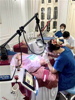 PHÒNG ĐIỀU TRỊ CÔNG NGHỆ CAO - LASER HOẠT ĐỘNG HẾT CÔNG SUẤT PHỤC VỤ QUÝ KHÁCH 