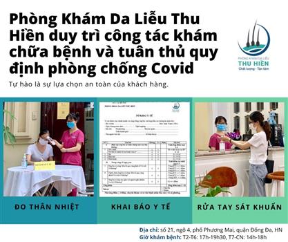 TUÂN THỦ CÔNG TÁC PHÒNG CHỐNG DỊCH COVID-19 TẠI PHÒNG KHÁM DA LIỄU THU HIỀN 